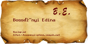 Bossányi Edina névjegykártya