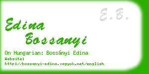 edina bossanyi business card
