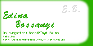 edina bossanyi business card